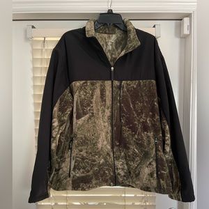 Men’s Reel Legends Black & Camo Fleece Jacket Size XL